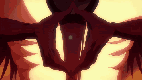 A Close Up Of A Person 'S Torso With A Silhouette Of A Bird GIF