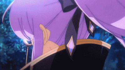 A Close Up Of A Person 'S Torso With Purple Hair And A Purple Tie GIF