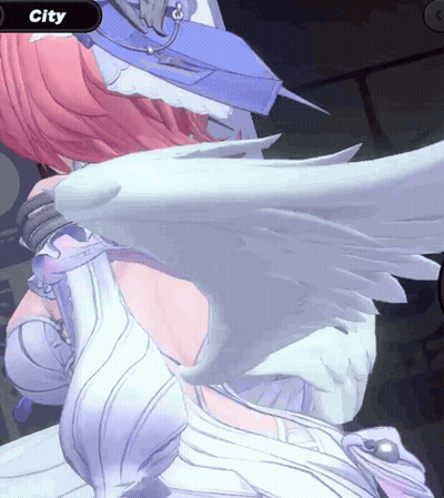 A Close Up Of A Person 'S Wings With The Word City Behind Them GIF