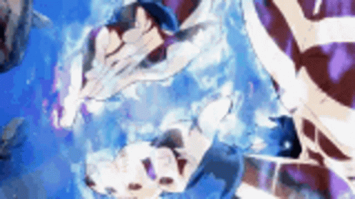 A Close Up Of A Person Swimming In A Pool With A Blue Background . GIF
