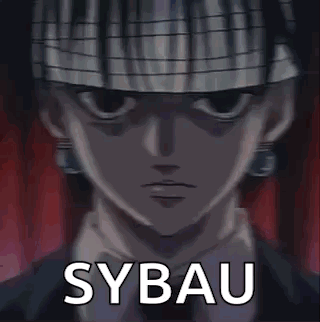 A Close Up Of A Person Wearing A Bandana And Earrings With The Word Sybau Written On It . GIF