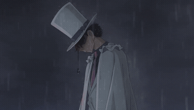 A Close Up Of A Person Wearing A Hat With A Tear Coming Out Of It GIF