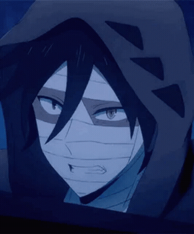 A Close Up Of A Person Wearing A Hooded Jacket And A Bandage On Their Face . GIF