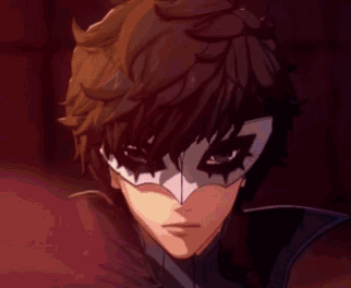 A Close Up Of A Person Wearing A Mask With A Blue Light Coming Out Of It . GIF