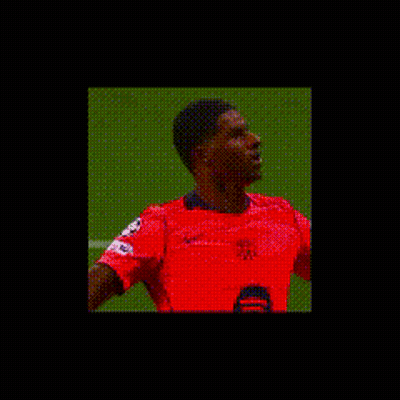 A Close Up Of A Person Wearing A Red Jersey With The Word United On It GIF