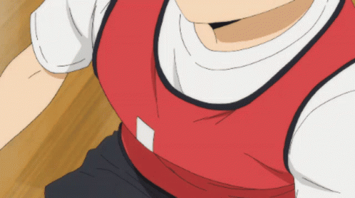 A Close Up Of A Person Wearing A Red Vest And A White Shirt GIF
