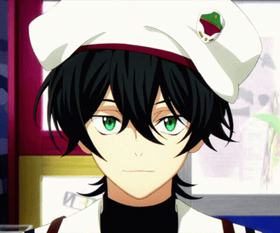 A Close Up Of A Person Wearing A White Hat With A Frog On It GIF