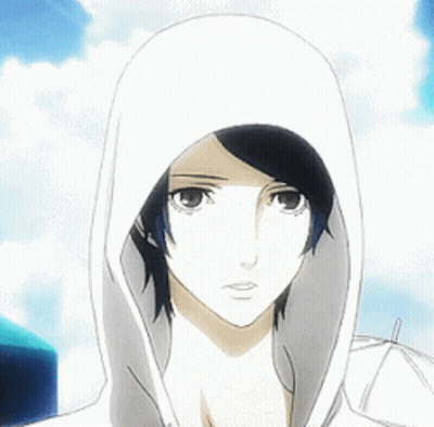 A Close Up Of A Person Wearing A White Hooded Jacket GIF