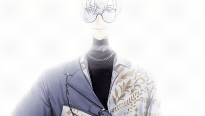 A Close Up Of A Person Wearing Glasses And A Necklace . GIF