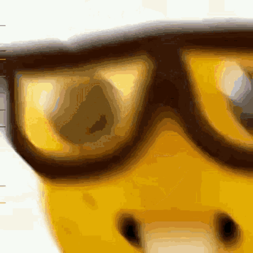 A Close Up Of A Person Wearing Glasses With A Yellow Background GIF