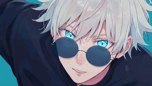 A Close Up Of A Person Wearing Sunglasses And Smiling GIF