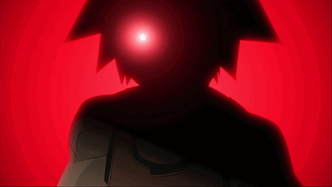 A Close Up Of A Person With A Red Eye GIF