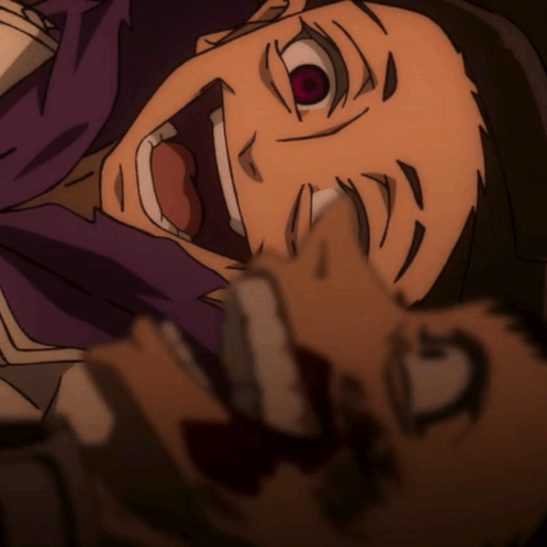 A Close Up Of A Person With A Red Eye GIF