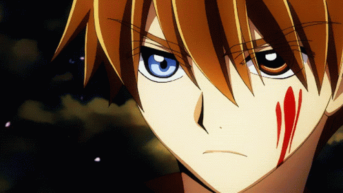 A Close Up Of A Person With Blood On Their Face GIF