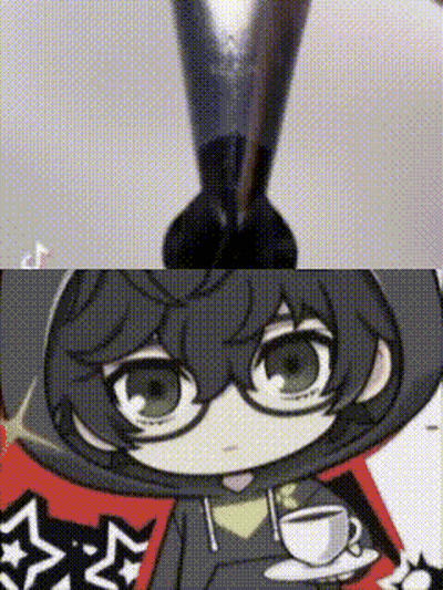 A Close Up Of A Person With Glasses And A Cup Of Coffee . GIF