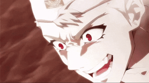 A Close Up Of A Person With Red Eyes GIF