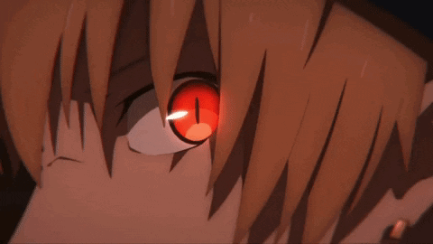 A Close Up Of A Person With Red Eyes GIF