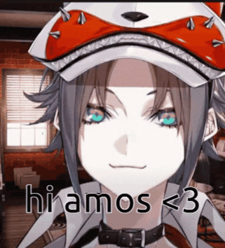 A Close Up Of A Person With The Words Hiamos < 3 GIF