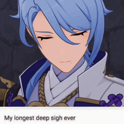 A Close Up Of A Person With The Words My Longest Deep Sigh Ever Below It GIF