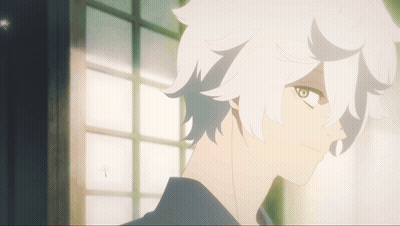 A Close Up Of A Person With White Hair GIF