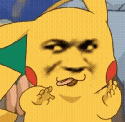 A Close Up Of A Pikachu Making A Funny Face With Its Tongue Out . GIF