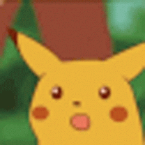 A Close Up Of A Pikachu 'S Face With A Surprised Look On Its Face . GIF