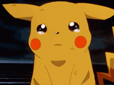 A Close Up Of A Pikachu With Tears Coming Out Of Its Eyes GIF