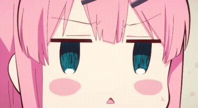 A Close Up Of A Pink Haired Anime Girl 'S Face GIF