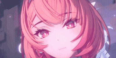 A Close Up Of A Pink Haired Anime Girl 'S Face GIF