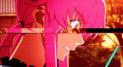 A Close Up Of A Pink Haired Anime Girl 'S Face GIF