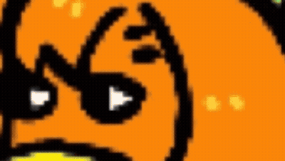 A Close Up Of A Pixel Art Drawing Of A Cartoon Character With An Angry Face . GIF