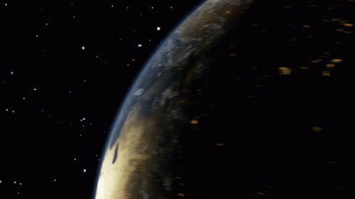 A Close Up Of A Planet In Space With A Few Stars In The Background GIF