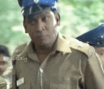 A Close Up Of A Police Officer With Gazaly Written On The Bottom Left GIF