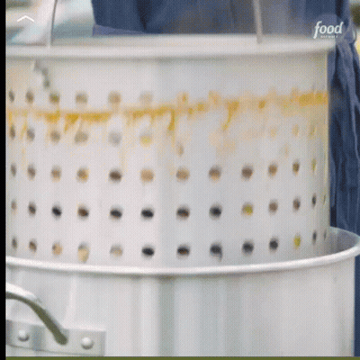 A Close Up Of A Pot With Holes In It That Says Food Network On It GIF