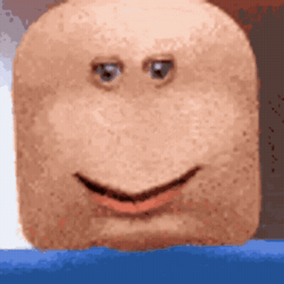 A Close Up Of A Potato 'S Face With A Smile On It . GIF