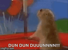 A Close Up Of A Prairie Dog 'S Face With The Words Dun Dun Duuunnn Written On The Bottom . GIF