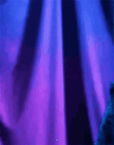 A Close Up Of A Purple And Blue Curtain With A Light Shining Through It . GIF
