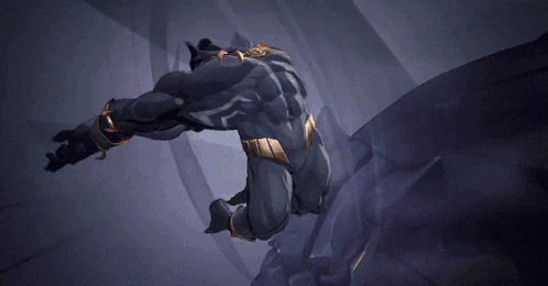 A Close Up Of A Purple Animated Character With Glowing Eyes GIF