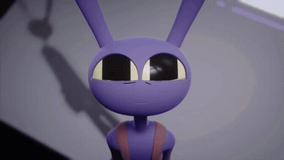 A Close Up Of A Purple Cartoon Character With A Shadow Behind It GIF