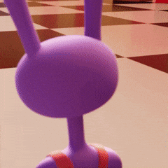 A Close Up Of A Purple Cartoon Character With Yellow Eyes Making An Angry Face GIF