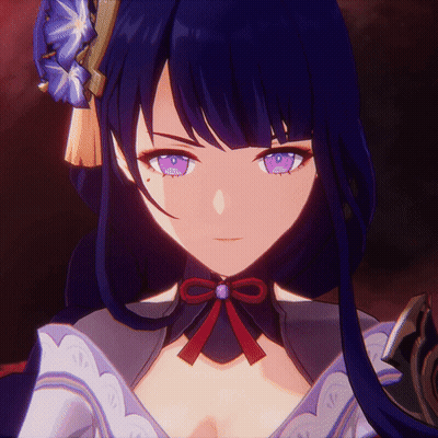 A Close Up Of A Purple Haired Anime Character With Purple Eyes GIF