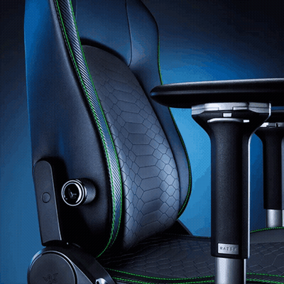 A Close Up Of A Razer Gaming Chair GIF