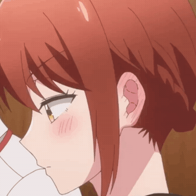 A Close Up Of A Red Haired Anime Girl 'S Face GIF