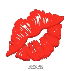 A Close Up Of A Red Lip Print On A White Background GIF