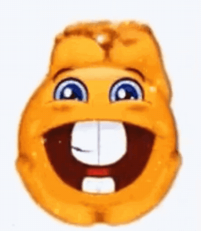 A Close Up Of A Smiley Face With A Missing Tooth And A Big Smile . GIF