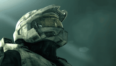 A Close Up Of A Soldier 'S Helmet With A Yellow Visor GIF