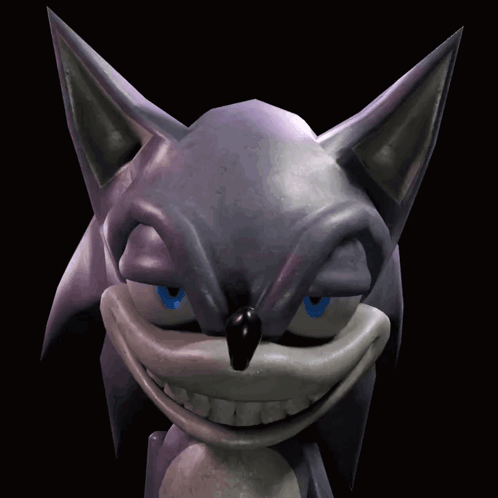 A Close Up Of A Sonic The Hedgehog 'S Face With Blue Eyes GIF