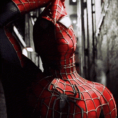 A Close Up Of A Spider Man Costume With A Spider On The Back GIF