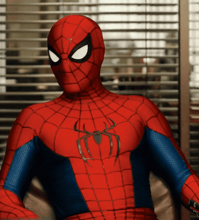A Close Up Of A Spider Man Costume With A Spider On The Chest GIF