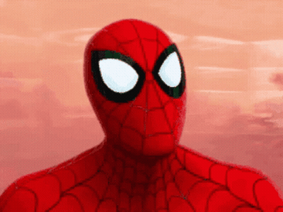 A Close Up Of A Spider Man 'S Face GIF